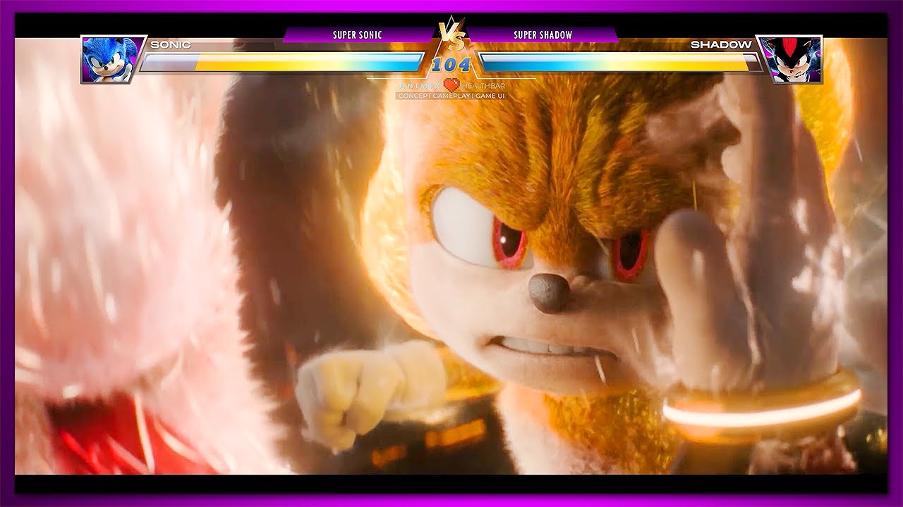 Super Shadow vs Super Sonic with Healthbars | Concept Game UI