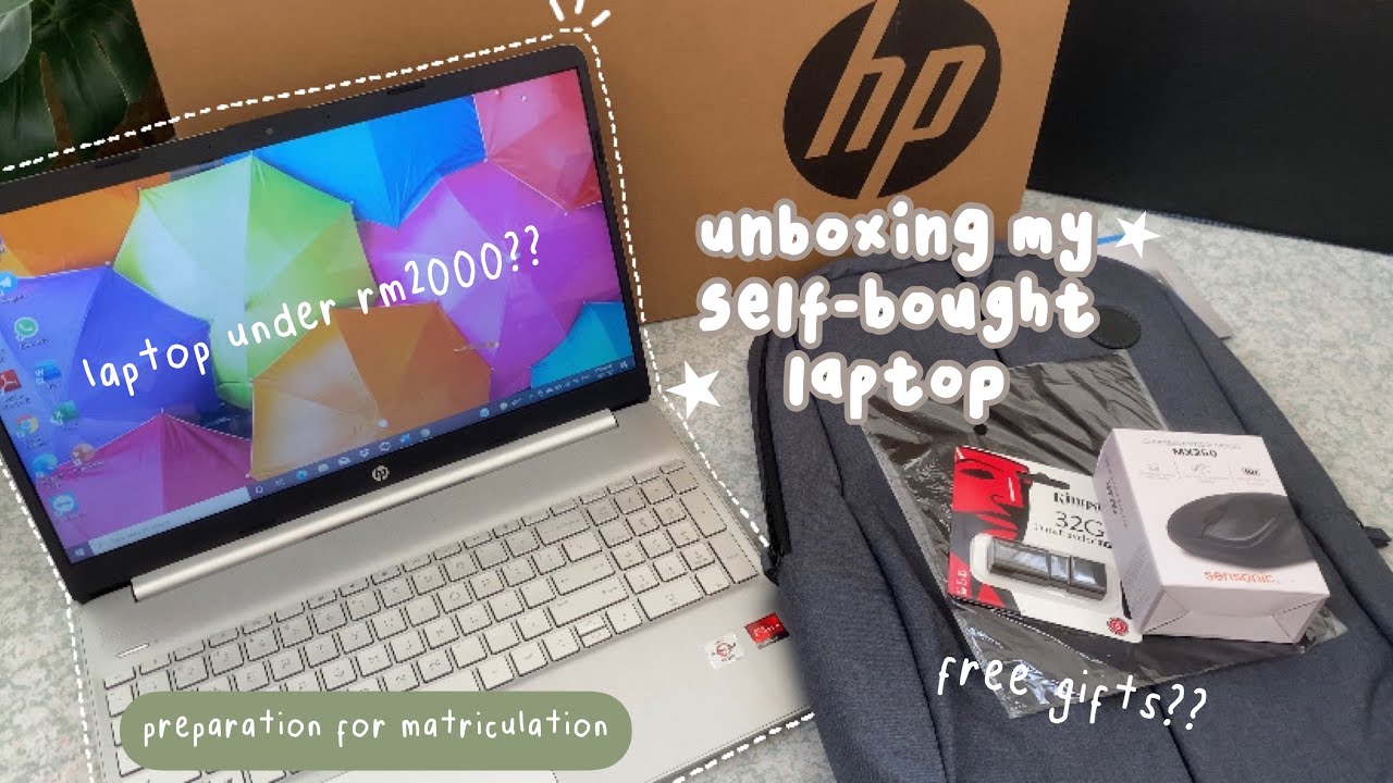 Unboxing my self-bought laptop | under RM2000?? | HP 15s eq1018au | preparation for matriculation?