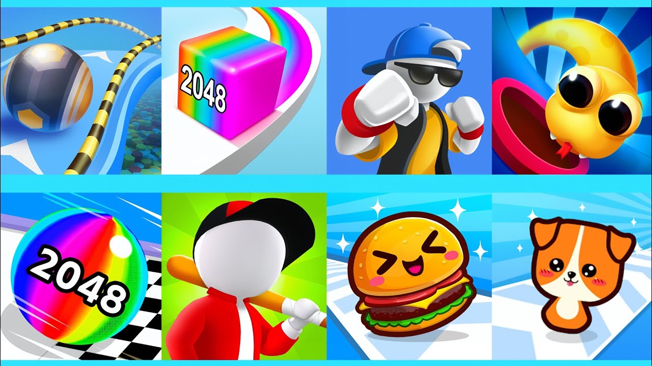 Action boll,2048 jelly run, Food Run,gameplay walkthrough
