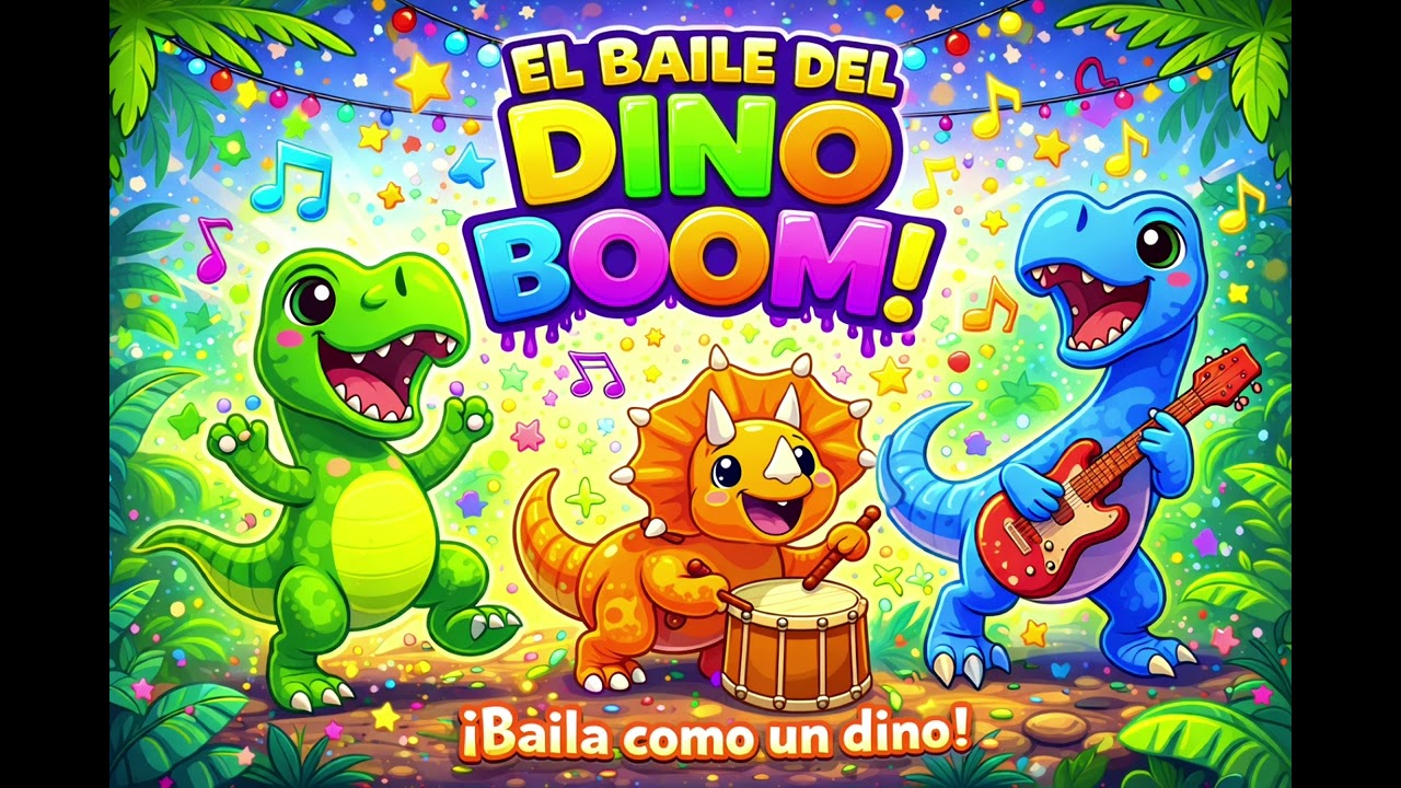 El Baile del Dino Boom 🦕 | Canción Infantil para Bailar | Música para Niños en Español