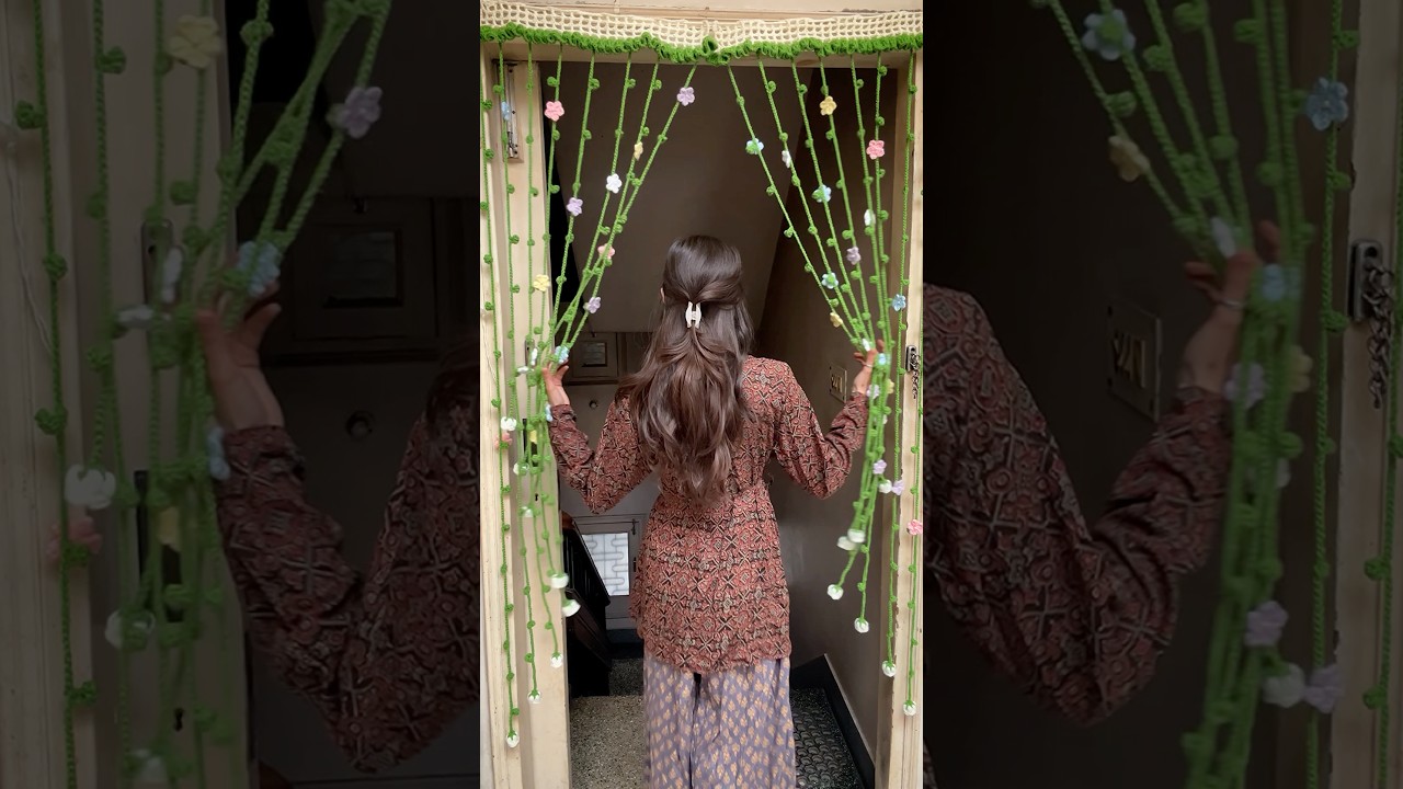 Wait for transition 🥹❤️ | Crochet curtains viral💕 #viral #trending #transition #beautiful #crochet