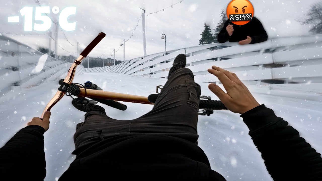 JAZDA ROWEREM PO LODOWISKU TO KIEPSKI POMYSŁ XD