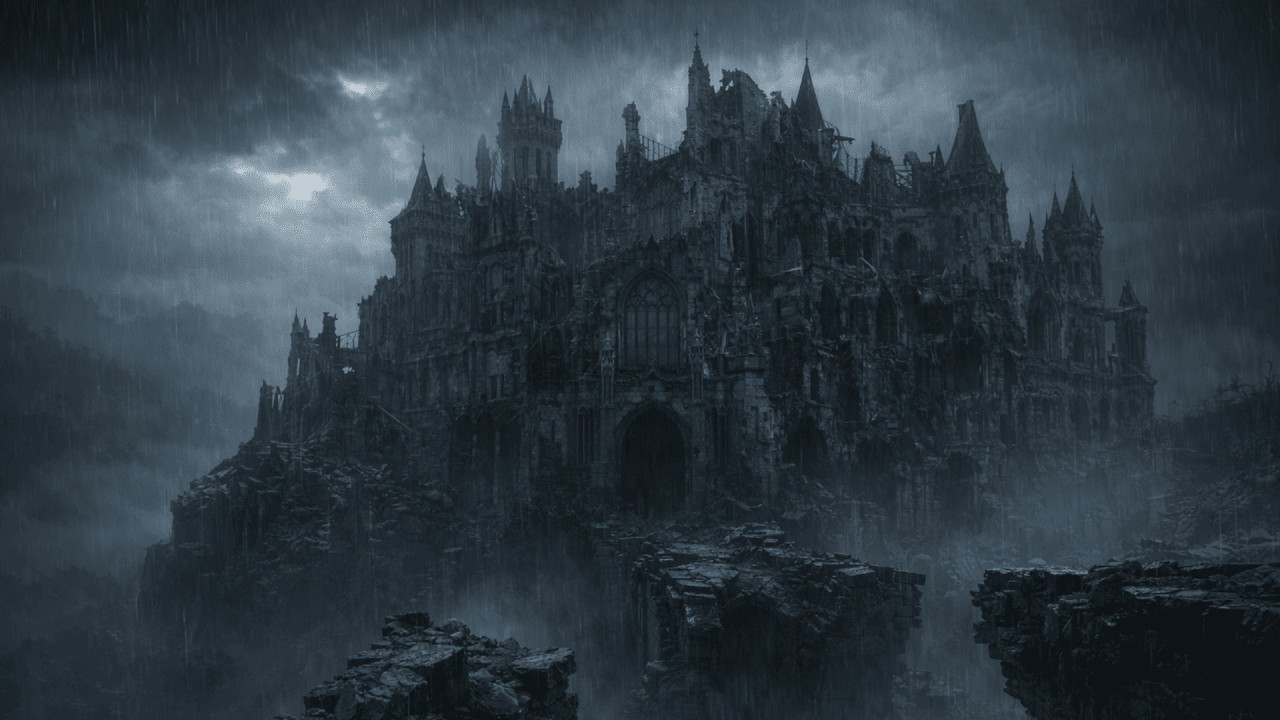 Ruined Gothic Castle in Endless Rain | Dark Ambient for Isolation & Melancholy