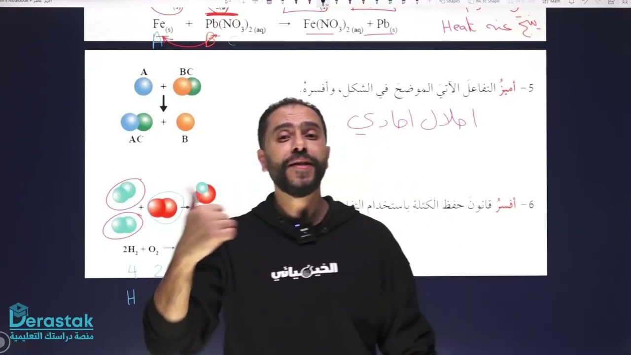 كيمياءالعاشر الفصل2 حل اسئلة الدرس الاول التغير الكيميائي