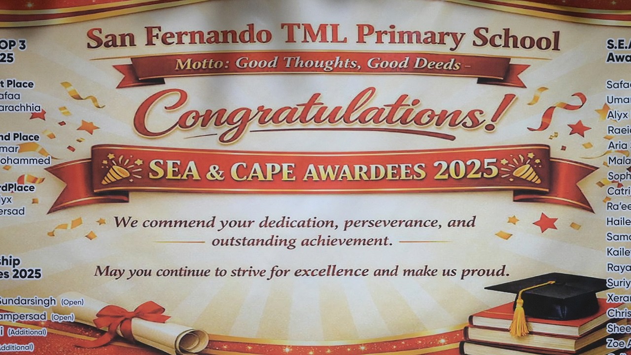 San Fernando TML Primary School SEA & CAPE Awardees 2025