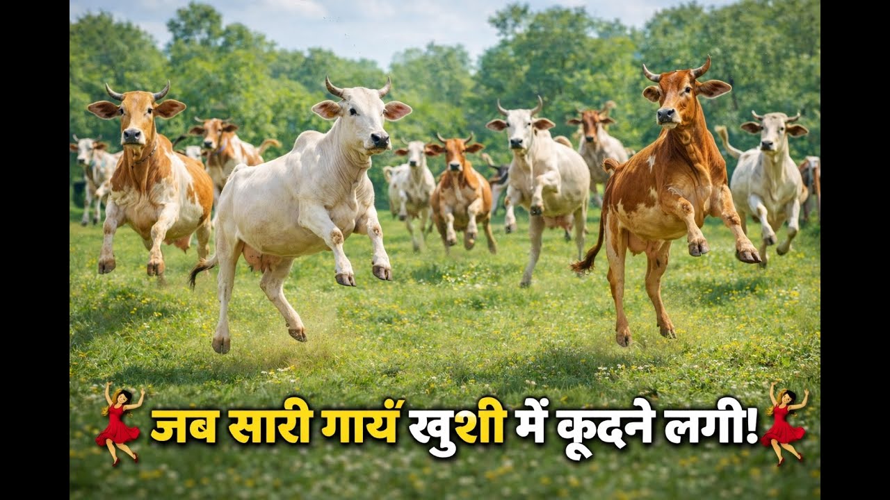 जब सारी गायें खुशी में कूदने लगी 🐄💃 अद्भुत दृश्य! All The Cows Are Jumping Together #viralvideo
