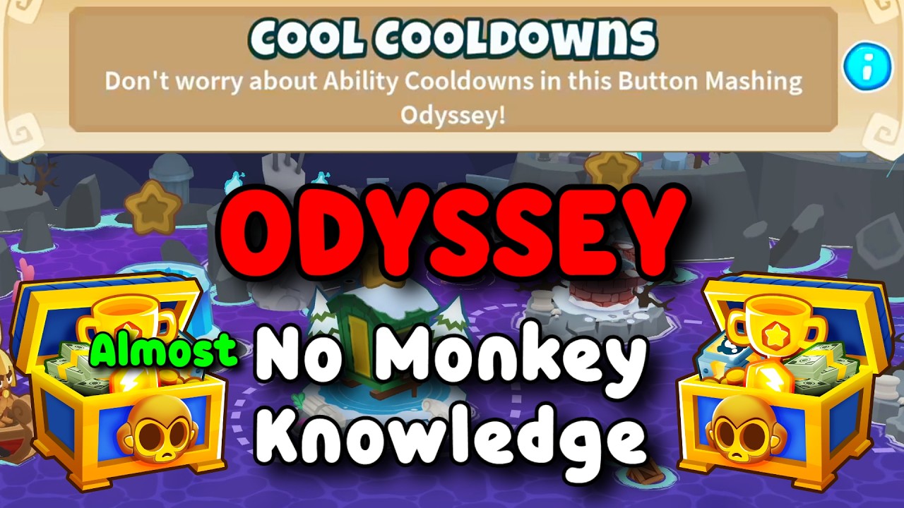 BTD6 Odyssey | Almost No Monkey Knowledge Guide | Hard Mode Tutorial | Cool Cooldowns