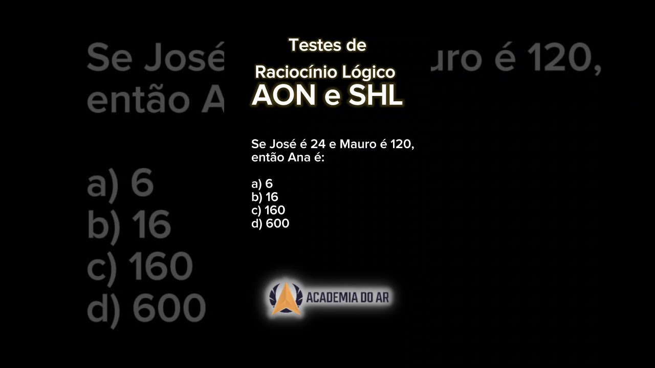 Teste seu Raciocínio Lógico para SHL e AON 