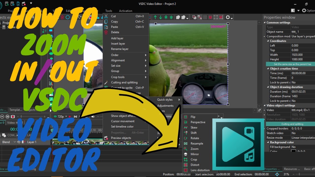How to Zoom In VSDC || 2023