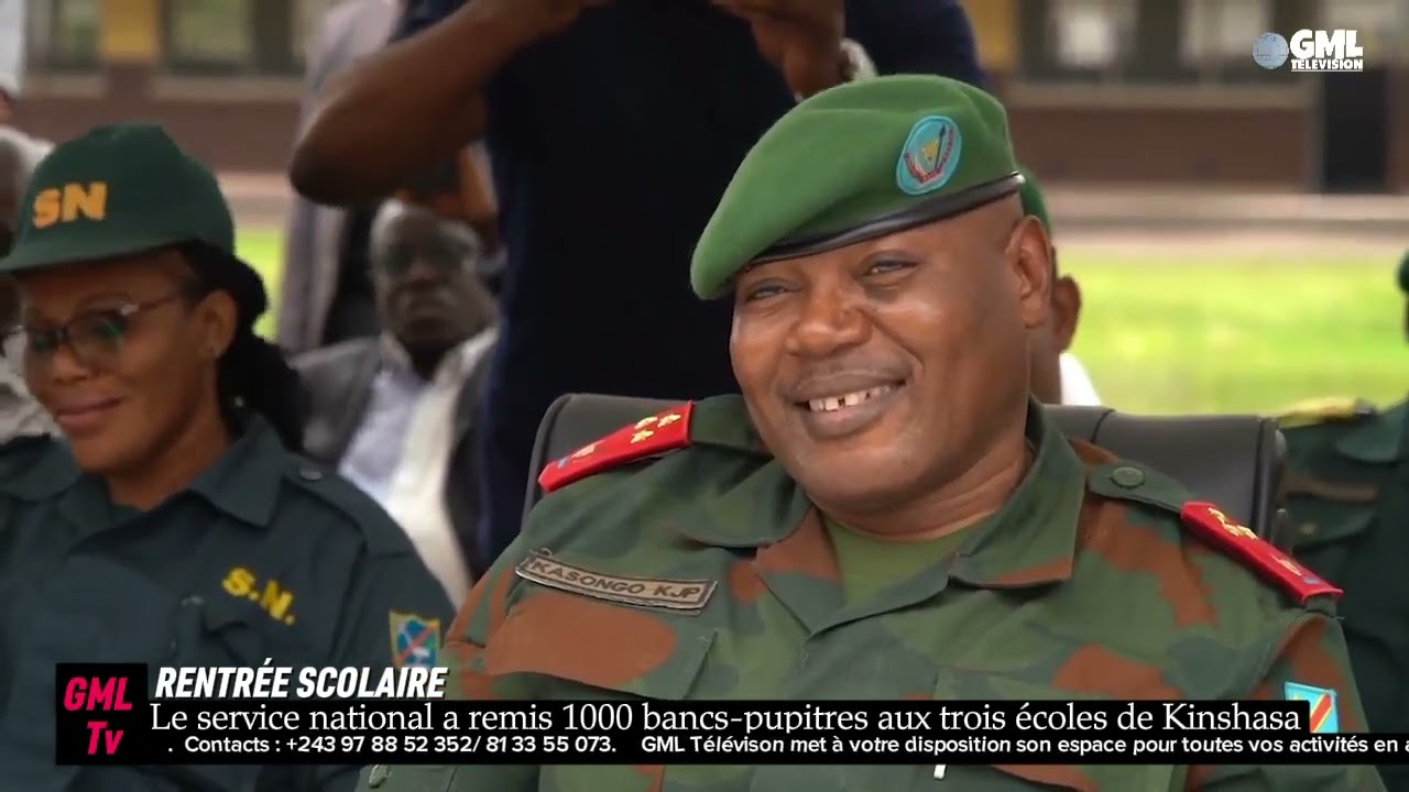 🇨🇩le Service national remet 1000 bancs-pupitres aux Lycées Bosangani, Sacré coeur et Collège Boboto.