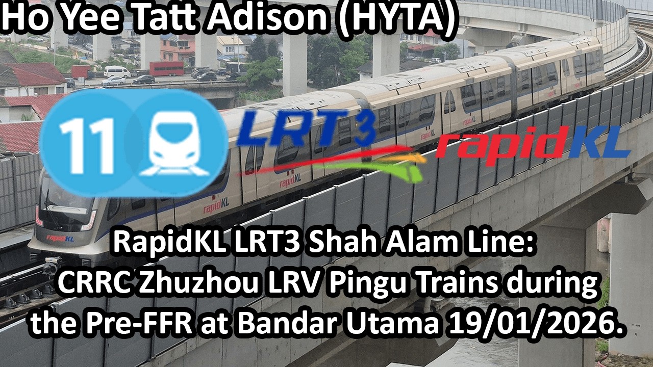 RapidKL LRT3 Shah Alam Line: CRRC Zhuzhou LRV Pingu Trains Pre FFR at Bandar Utama on 19/01/2026.