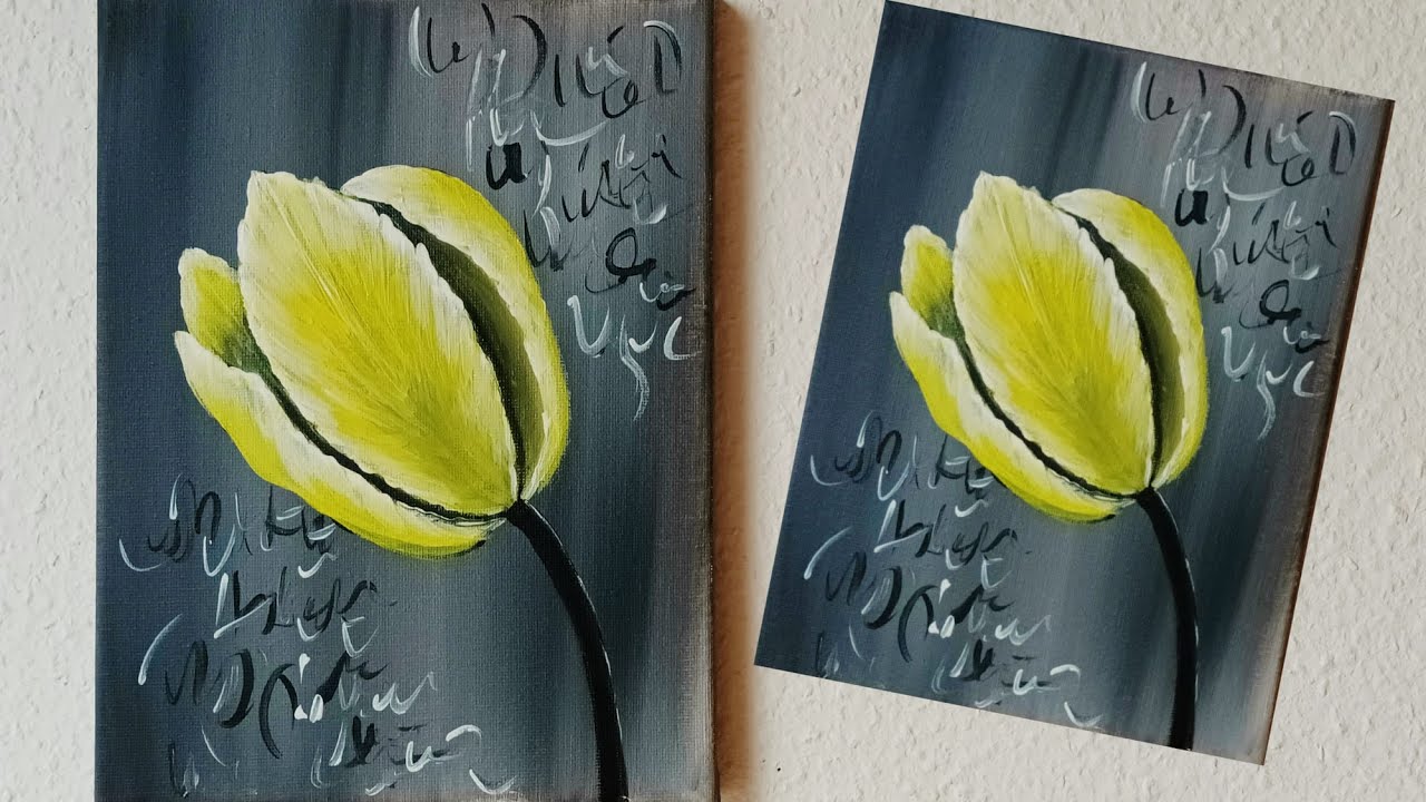Blume Malen Acryl Gelb für Anfänger in Echtzeit - Flower Acrylic Painting Yellow Beginners Real Time