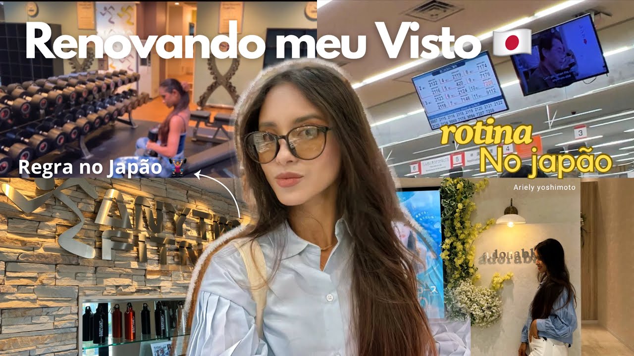 ✨✈️Um dia cheio no Japão!🇯🇵|Renovando meu Visto+Tour pela Academia Japonesa🏋🏽‍♀️ Daily life in Japan