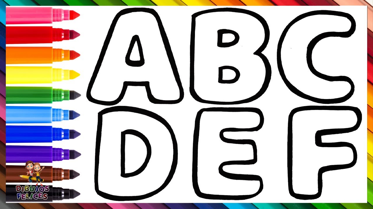 Dibuja Y Colorea El Abecedario 🔤🎨🌈 Aprende Letras y Colores en Español 🅰️🅱️ Dibujos Para Niños