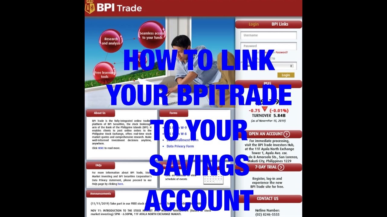 HOW TO LINK YOUR BPITRADE TO YOUR SAVINGS ACCOUNT