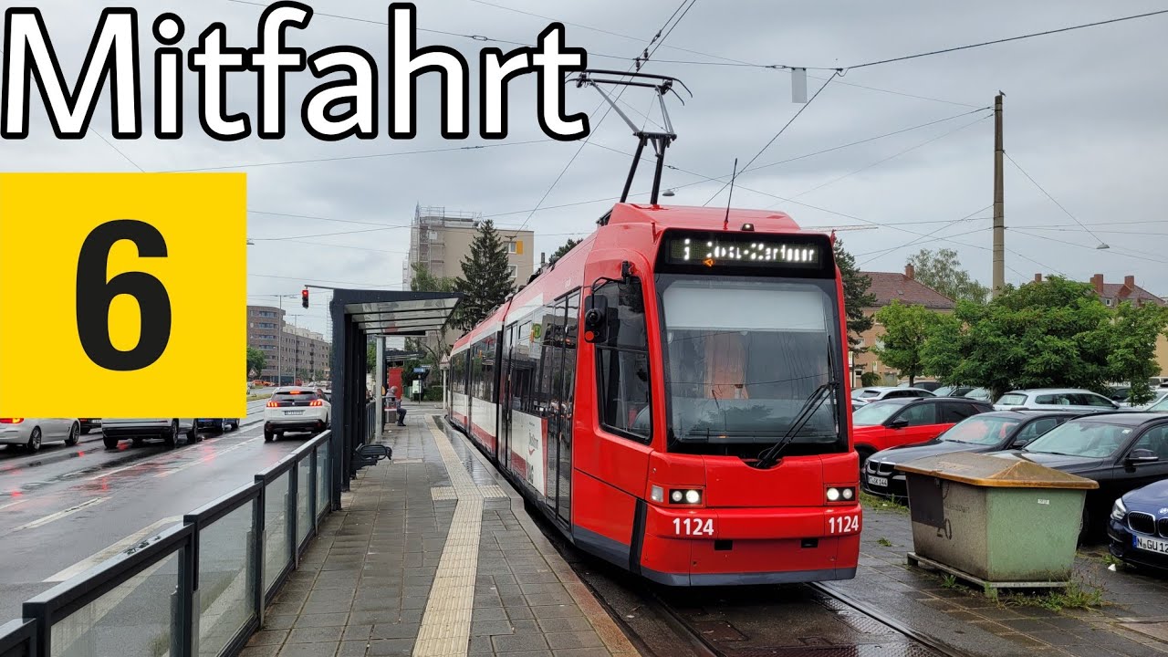 Straßenbahn Nürnberg | Mitfahrt | GT8N | Linie 6 | Doku-Zentrum - Westfriedhof