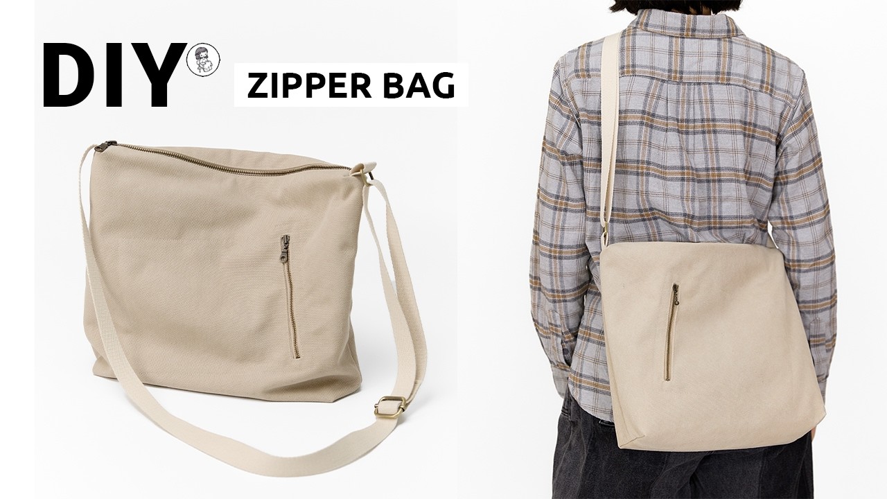 DIY Zipper Bag | Супер удобная сумка через плечо｜Диагональный карман на молнии