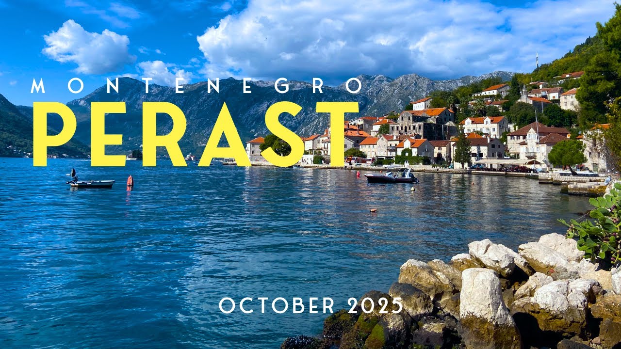 Пераст, Черногория 4K Прогулка - Набережная Которского залива 🇲🇪 Октябрь 2025