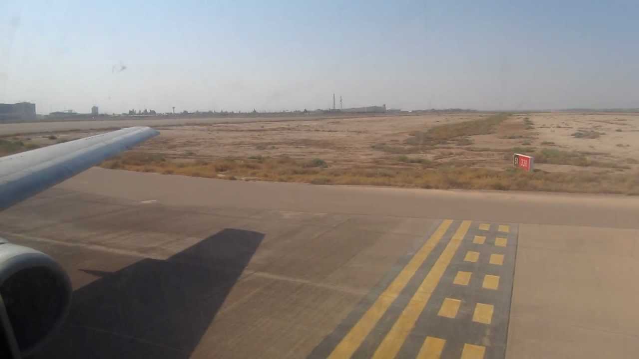 Iraqi Airways B737-200 Take Off from Baghdad, Iraq - Window View