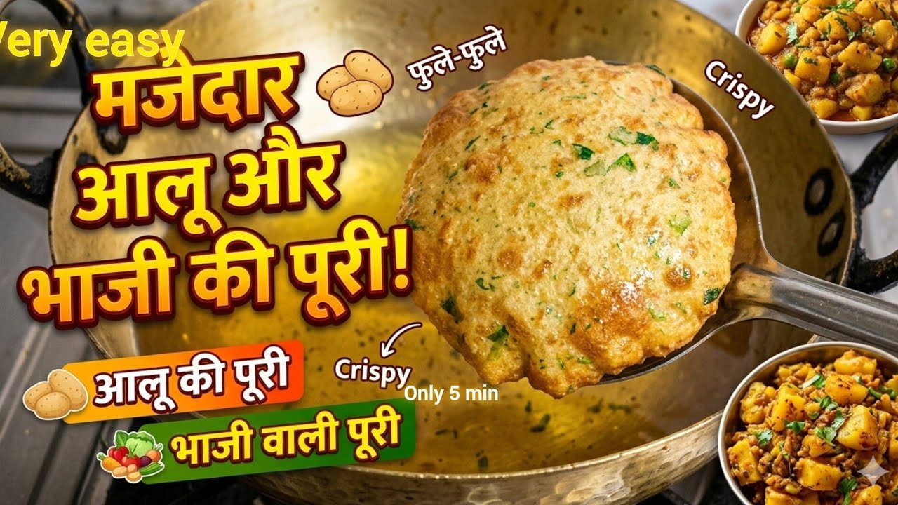 नाश्ते में यह पूडी  बनाई है बहुत ही टेस्टी लगती है ||  very easy recipe 