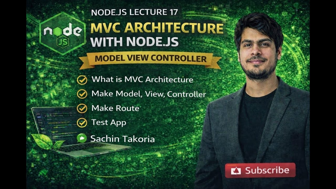 Node.js MVC Architecture Explained in Hindi | Lecture 17 | Model View Controller