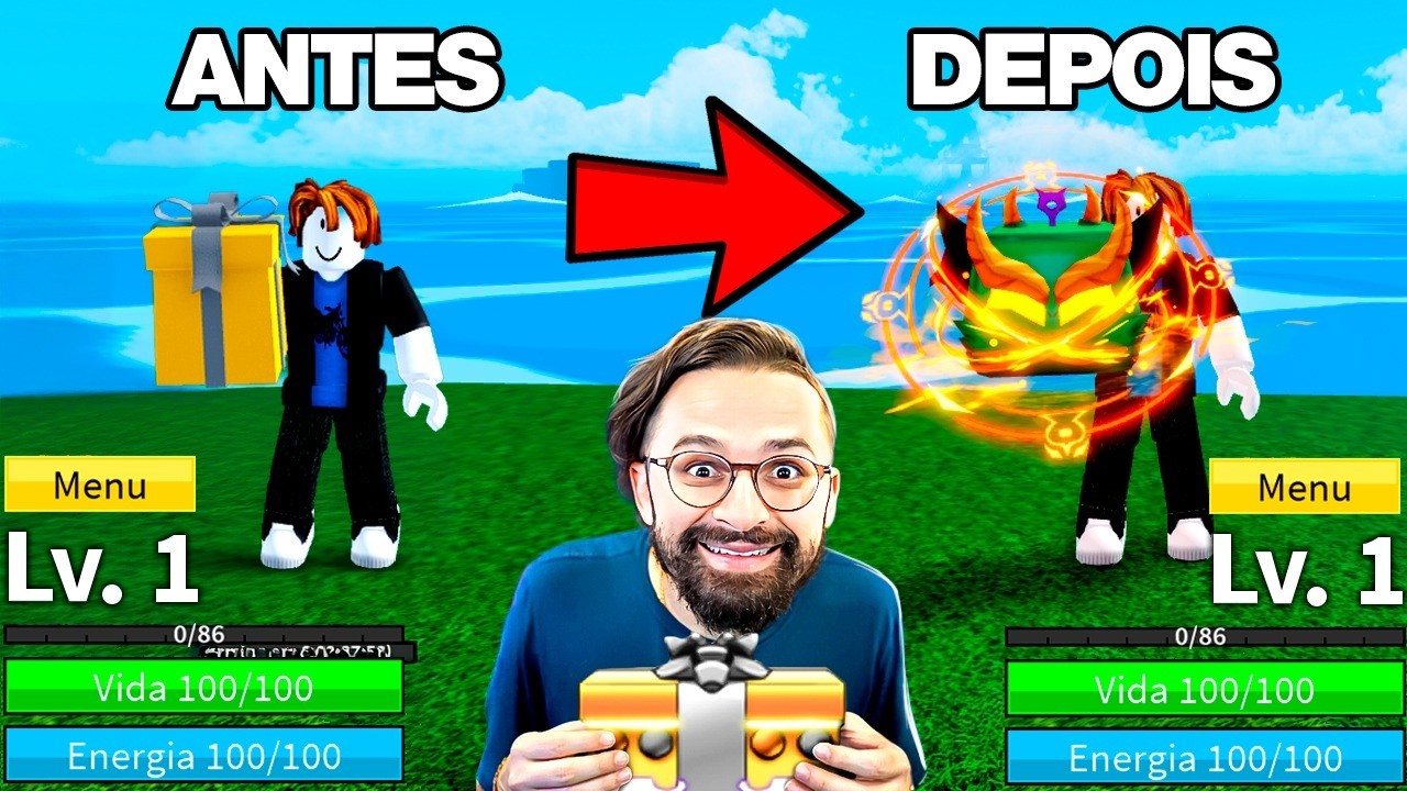 ABRI PRESENTES de ADM numa CONTA LEVEL 1 e VEIO A NOVA DRAGON🐉! Blox Fruits