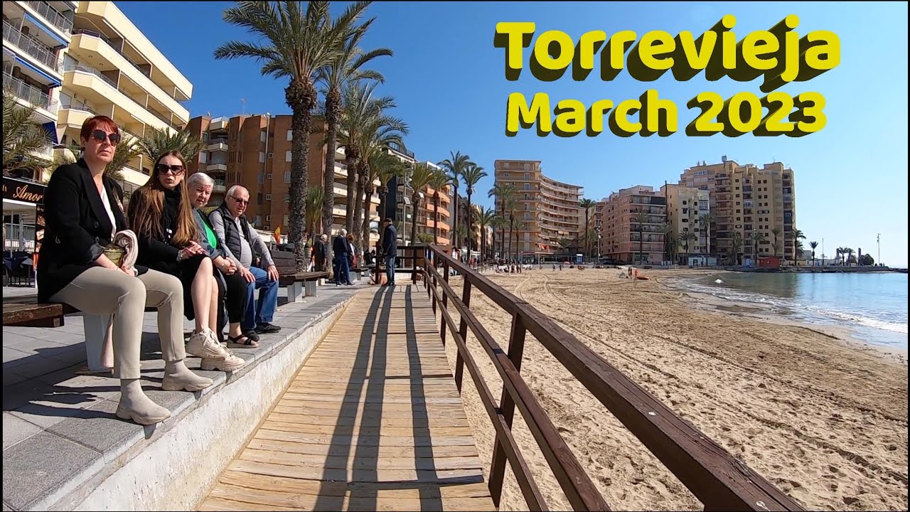 Torrevieja, Costa Blanca, Spain. March 2023. Saturday Morning Walking Tour to Playa del Cura 🇪🇸