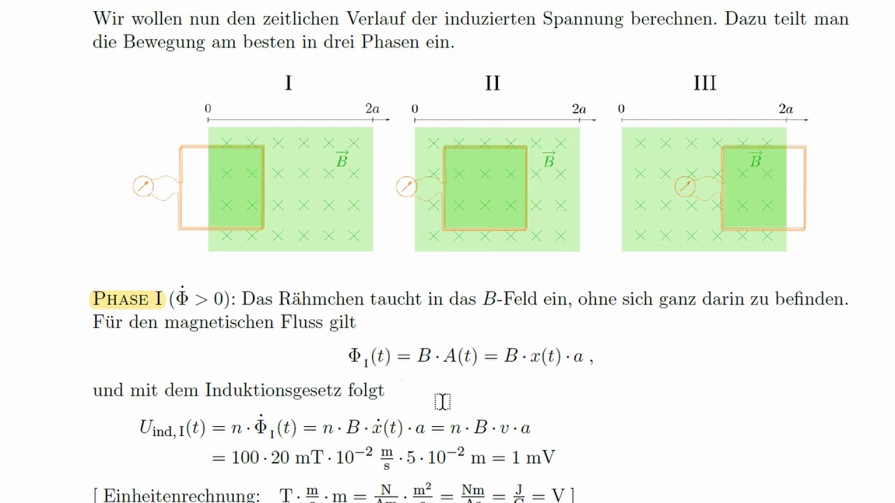 Physik LF / Video Ind6: Beispiel zum Induktionsgesetz (1)