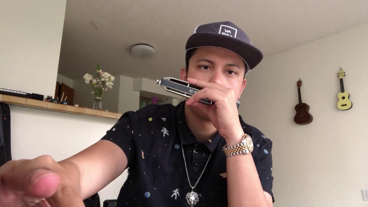 Chromatic Harmonica Blues Jam in E