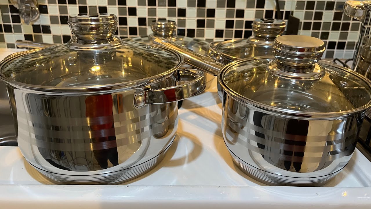 Jogo de panelas de inox. Boa bonita e muito barata.