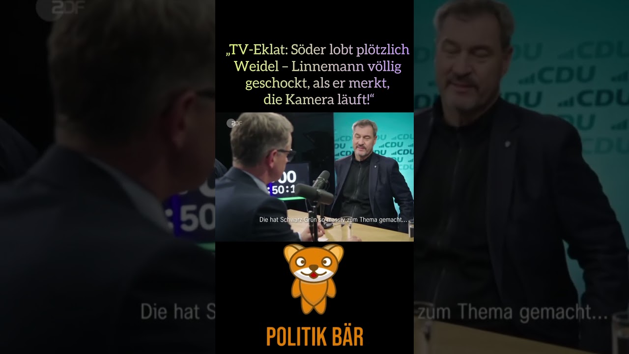TV-Eklat: S&ouml;der lobt pl&ouml;tzlich Weidel &ndash; Linnemann v&ouml;llig geschockt, als er merkt, die Kamera l&auml;uft!