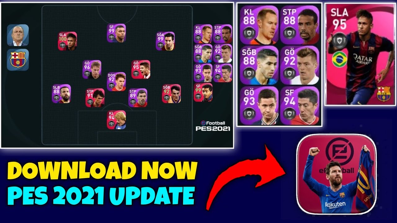 😱NEW UPDATE | DOWNLOAD PES 2021 MOBILE ANDROID NEW UPDATE 🔥 NEW PLAYERS, NEYMAR AND ETO 🤩 🔥✅️