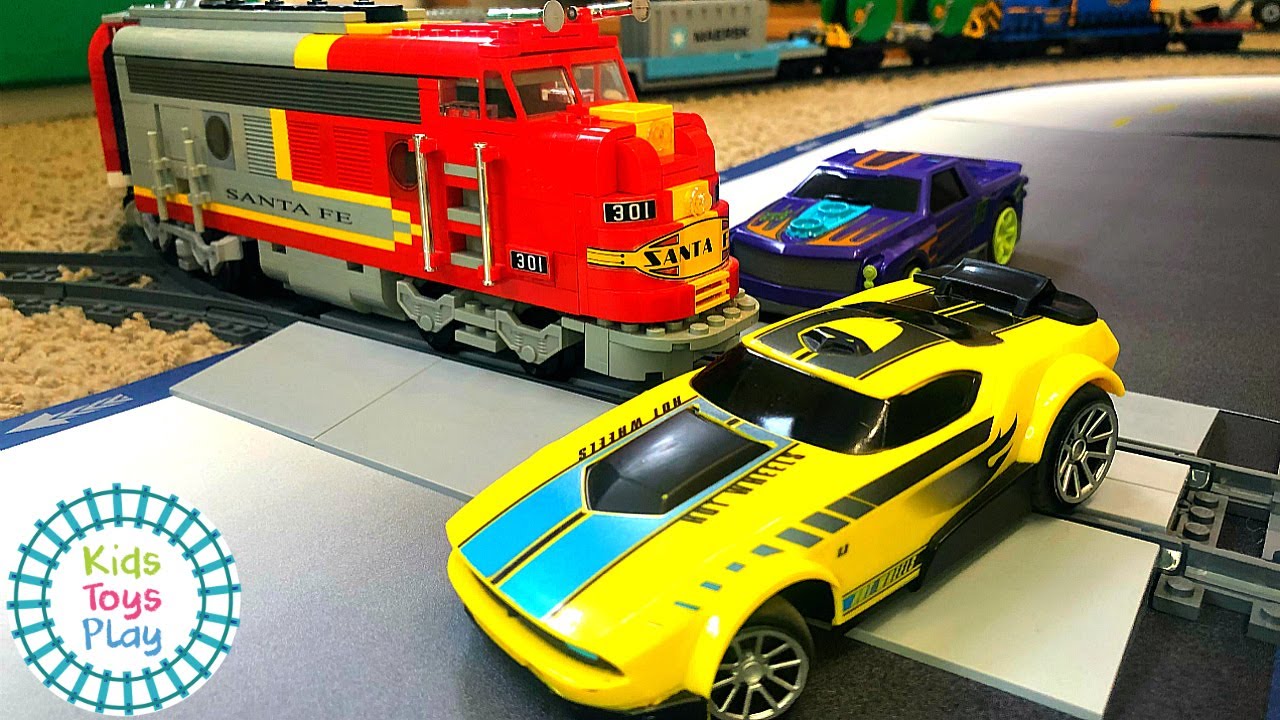 LEGO Train Crashes Into Hot Wheels A.I. Race Cars