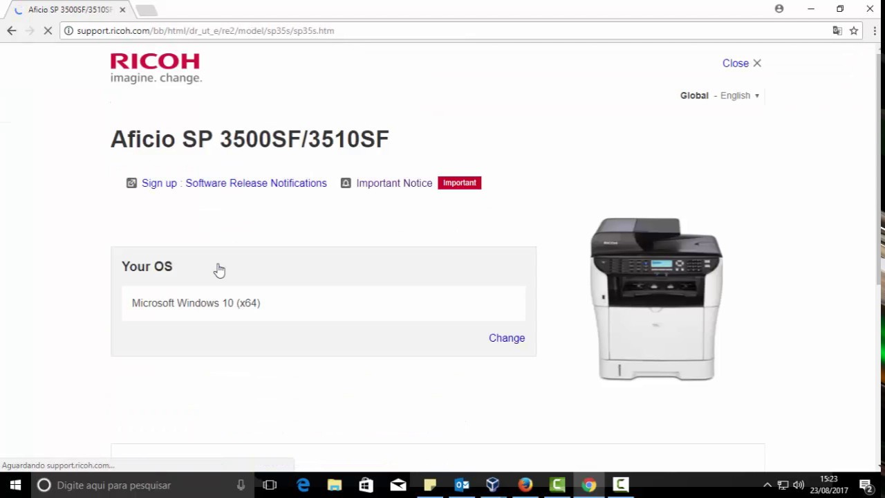 Instalação e configuração de Scanner Ricoh 377-310-3510