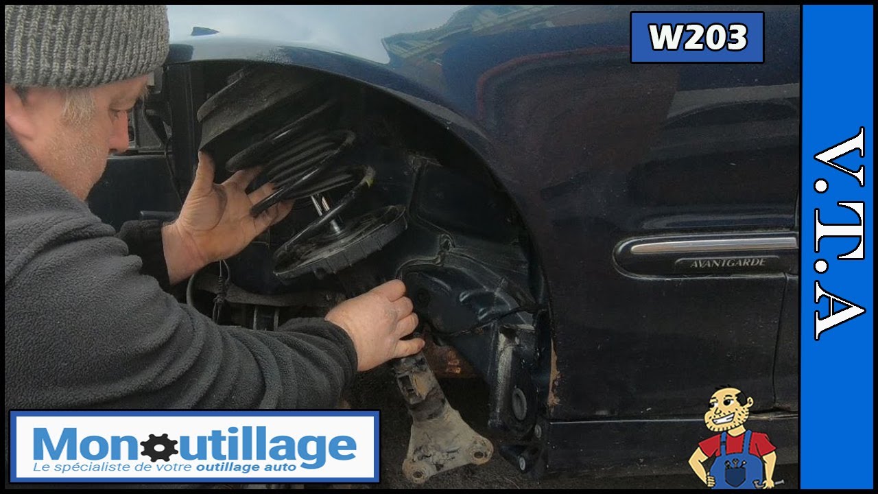 Remplacer les amortisseur avant Mercedes  C W203  Pas si facile 🤨