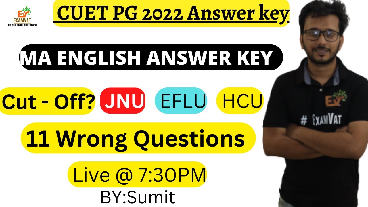 MA ENGLISH ANSWER KEY | MA CUET ENGLISH LIT | #CUET #CUETMA #MAENGLISHANSWERKEY #JNU