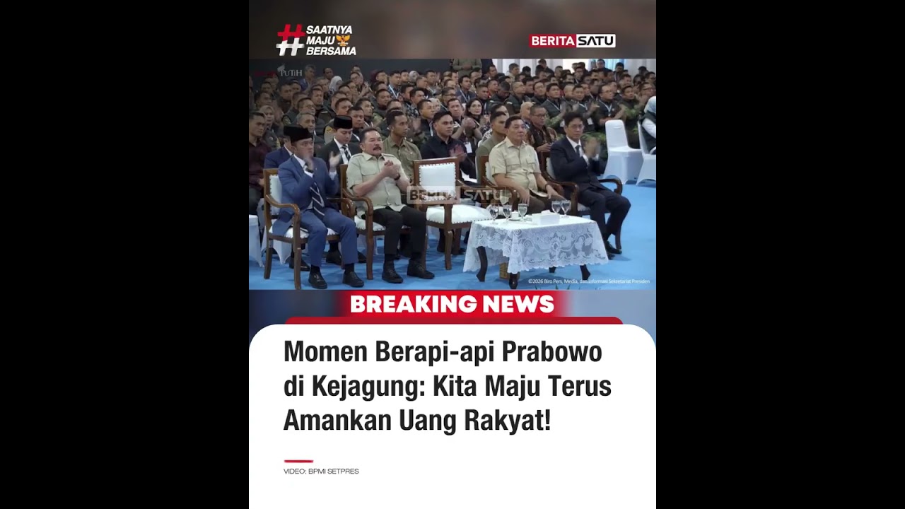 Momen Berapi-api Prabowo di Kejagung: Kita Maju Terus Amankan Uang Rakyat! #beritasatu