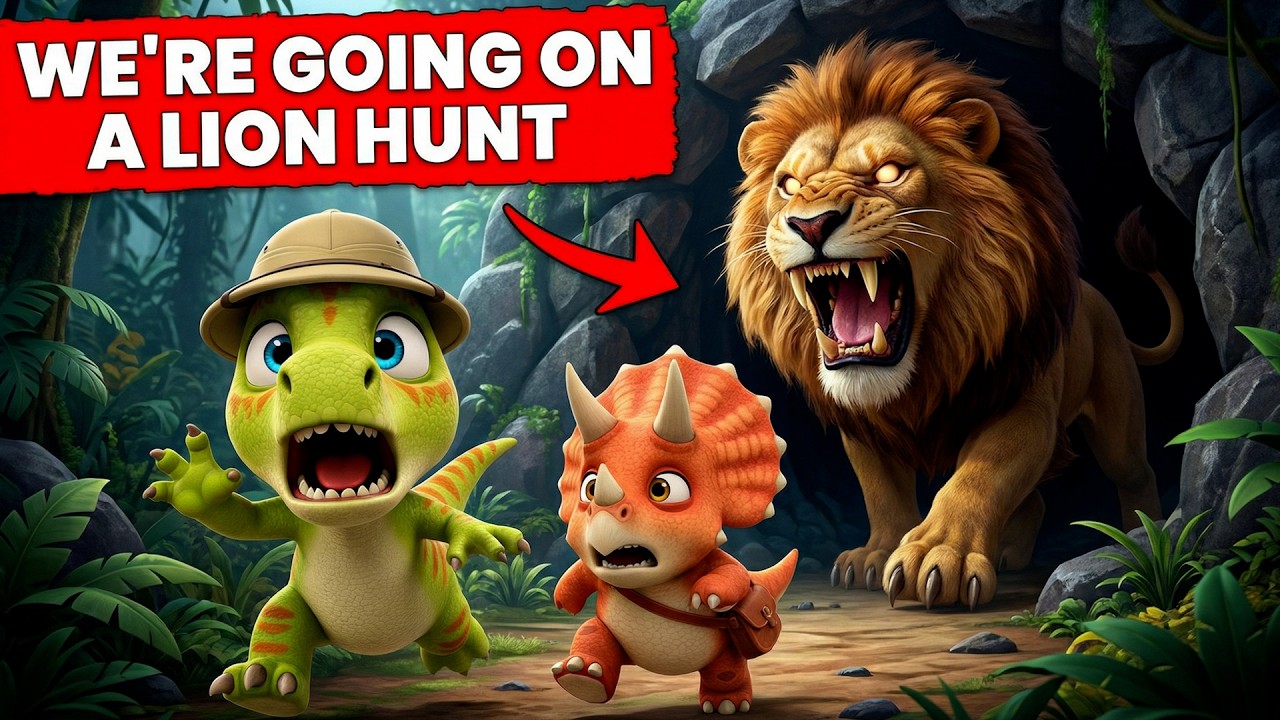 🦁 We’re Going on a LION HUNT! 🔦 Safari Adventure Story for Kids | Dino Explorers
