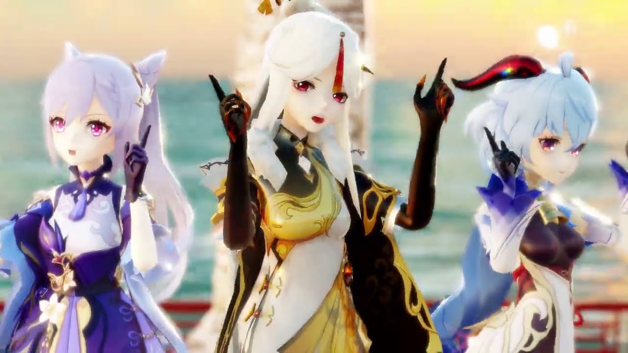 【MMD/Genshin Impact】 4K 60FPS - Tougen Renka (桃源恋歌) - Ningguang, Keqing, & Ganyu