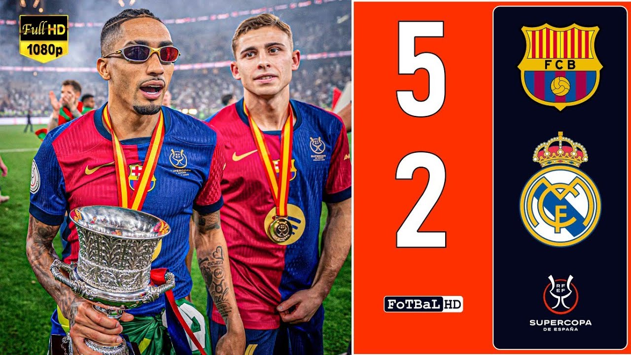 برشلونة 5-2 ريال مدريد - نهائى كاس السوبر الاسبانى 2025 - تعليق فارس عوض