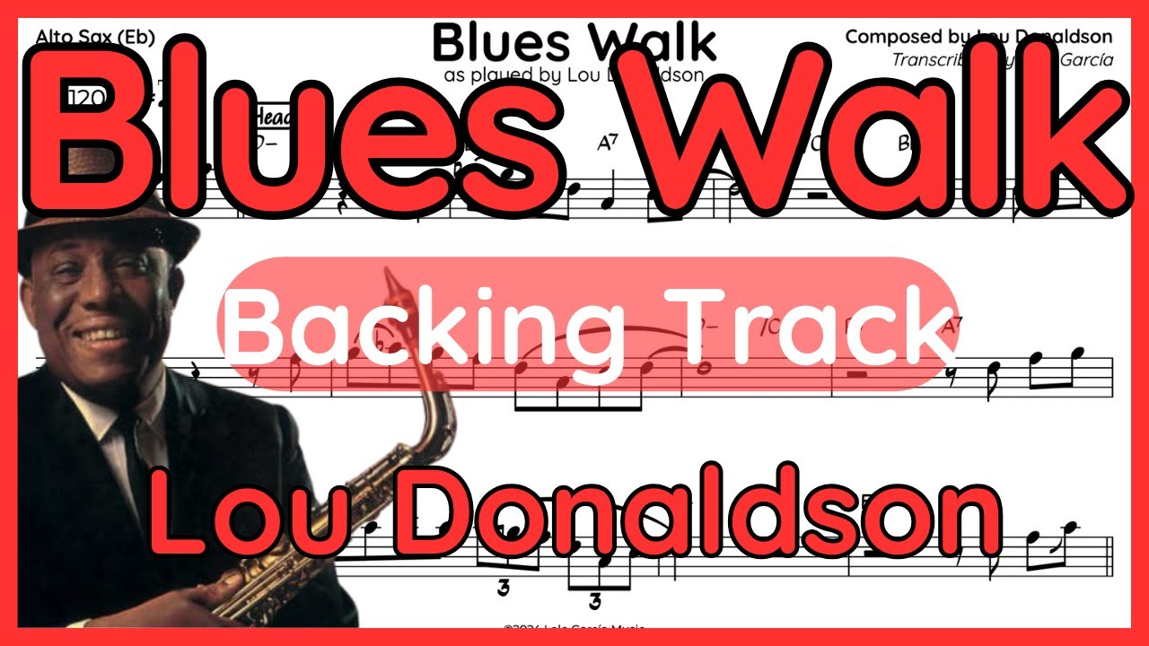 Blues Walk · Backing Track (Lou Donaldson) Tenor Sax Version in Bb #transcription
