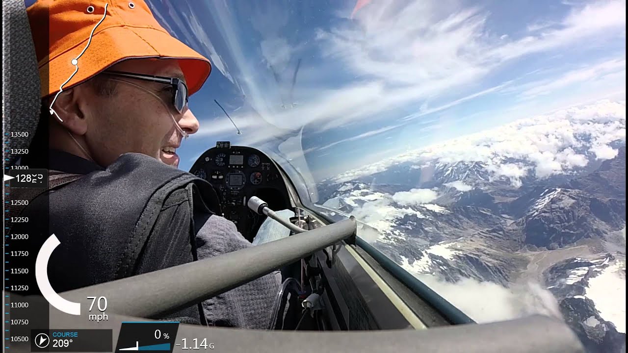 Omarama soaring flight to Mt Cook, New Zealand