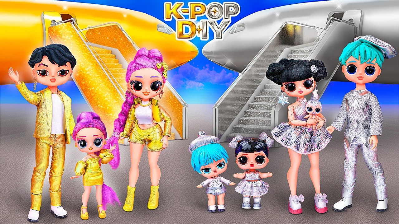 Les K-Pop Demon Hunters Dans Un Avion Or Et Argent ! 10 Crafts Pour Poupées L.O.L.