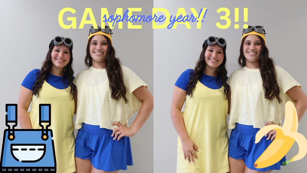 Minions Themed Game Day!! - Sophomore Year!! 😁🎉💛👖🏈🦅