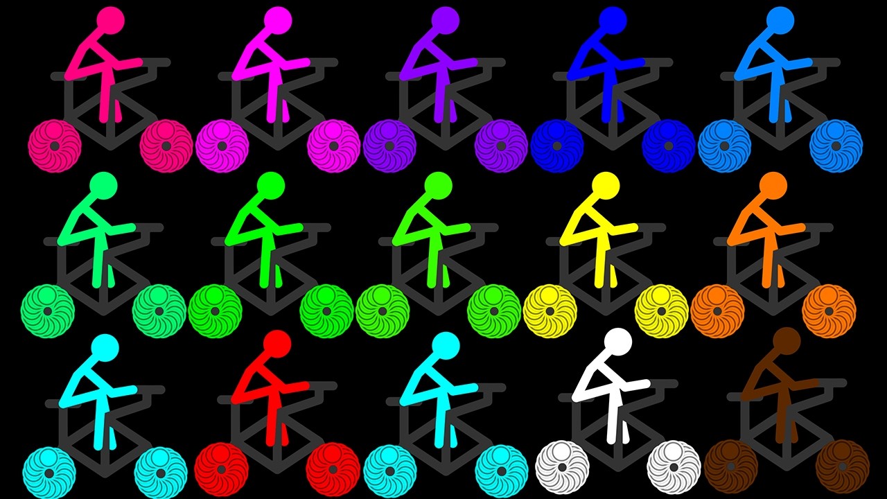 The Bicycle + Last Stading Marble Race in Algodoo