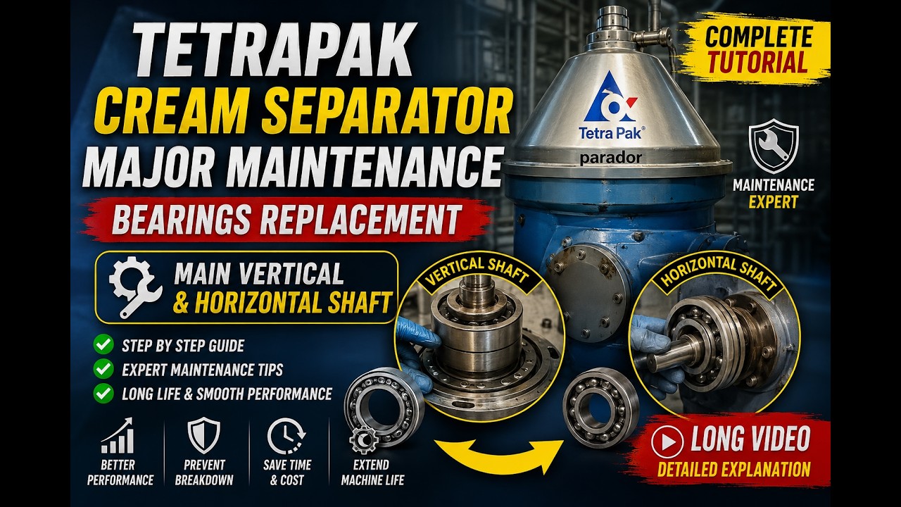 Tetra Pak Cream Separator Major Service Tutorial | Bearings replacement of Tetra Pak Cream Separator