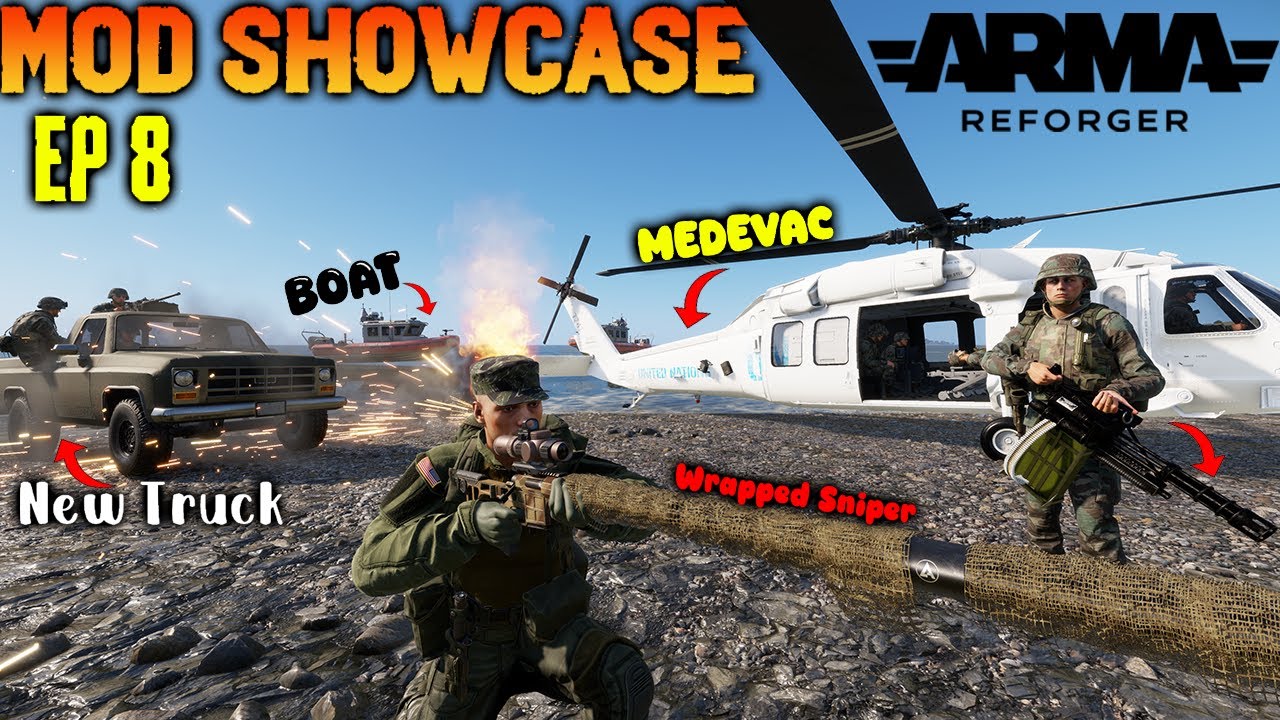 ARMA REFORGER | ЛОДКИ, МИНИПУШКИ, ЗАЖИГАТЕЛЬНЫЕ ГРАНАТЫ И МНОГОЕ ДРУГОЕ | ВЫСТАВКА МОДОВ, ЭПИЗОД 8