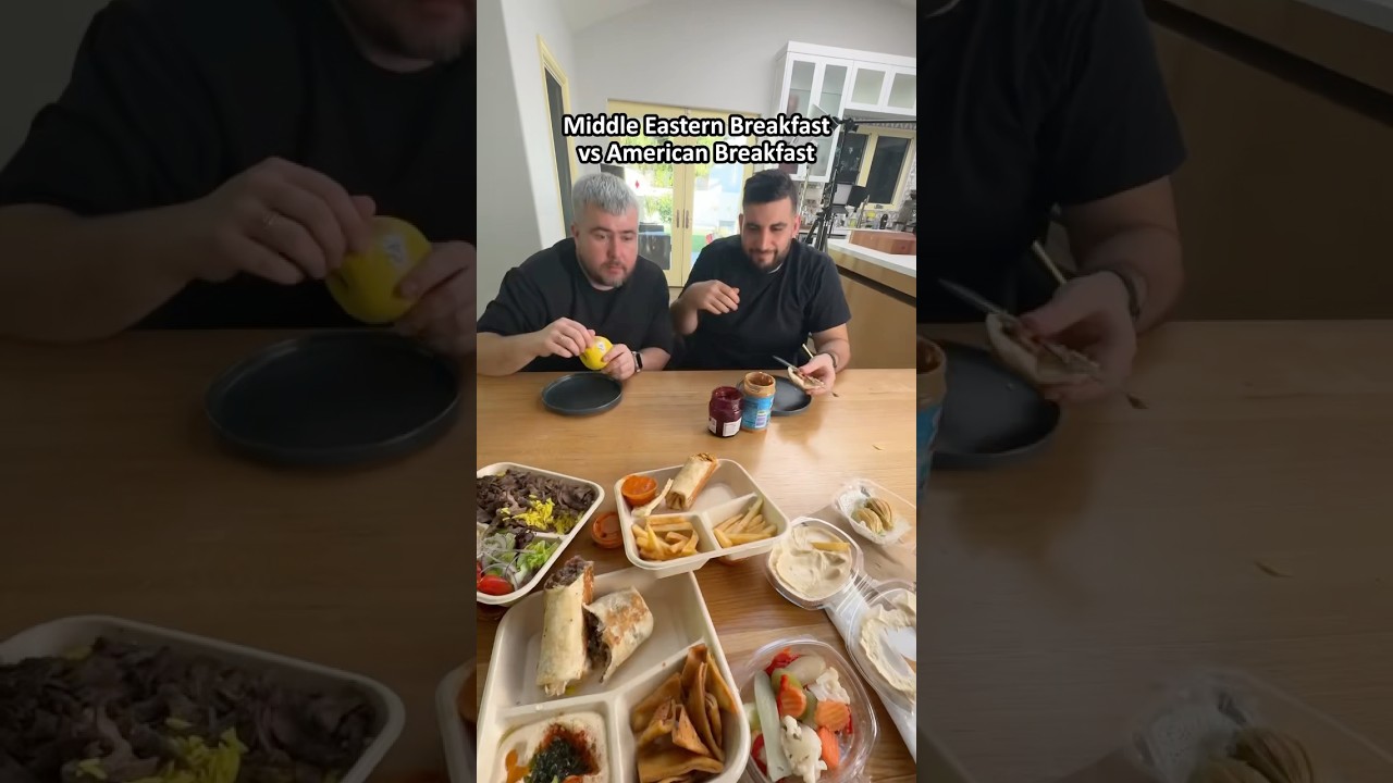 Middle Eastern Breakfast VS American Breakfast 🥞🥯 @albert_cancook @patrickzeinali