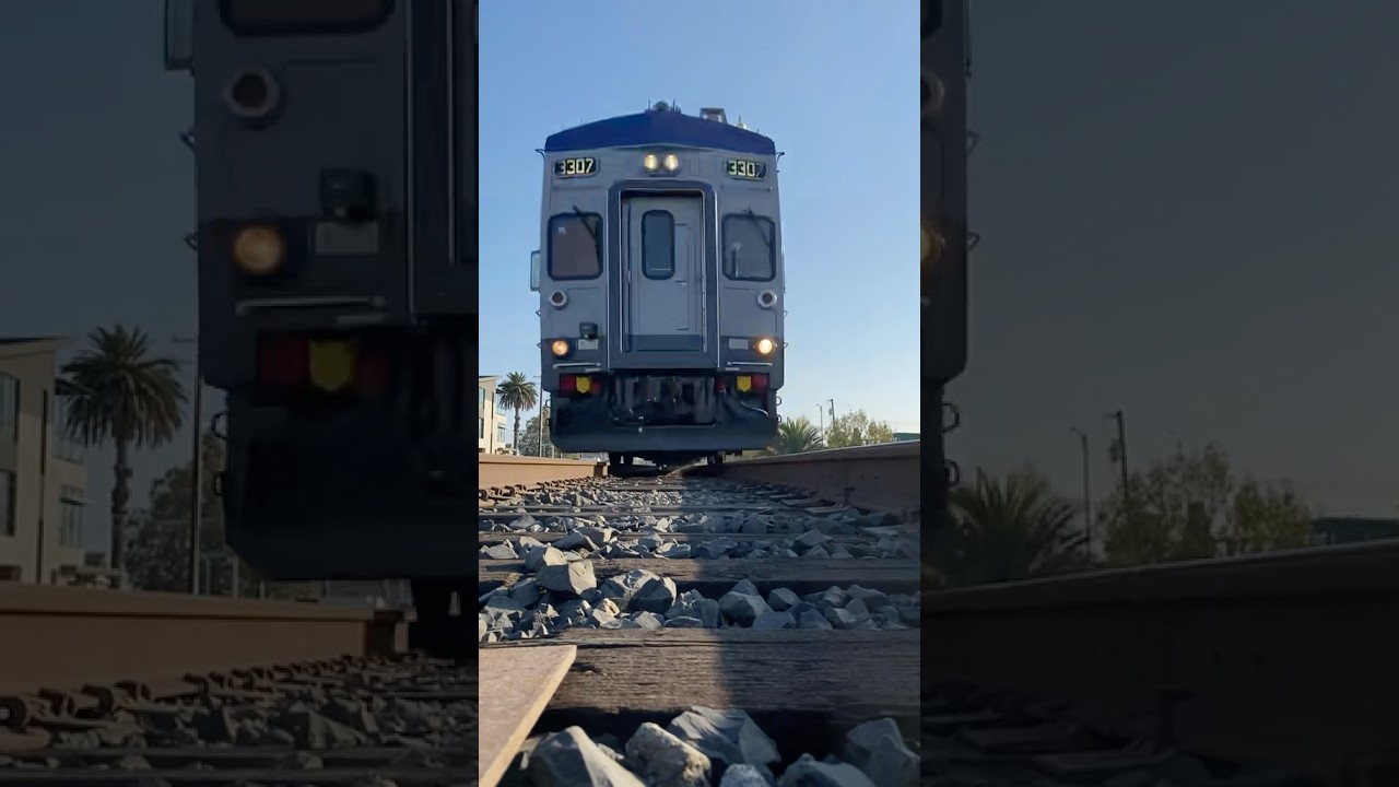 Speeding ACE train runs over camera with an awesome horn!