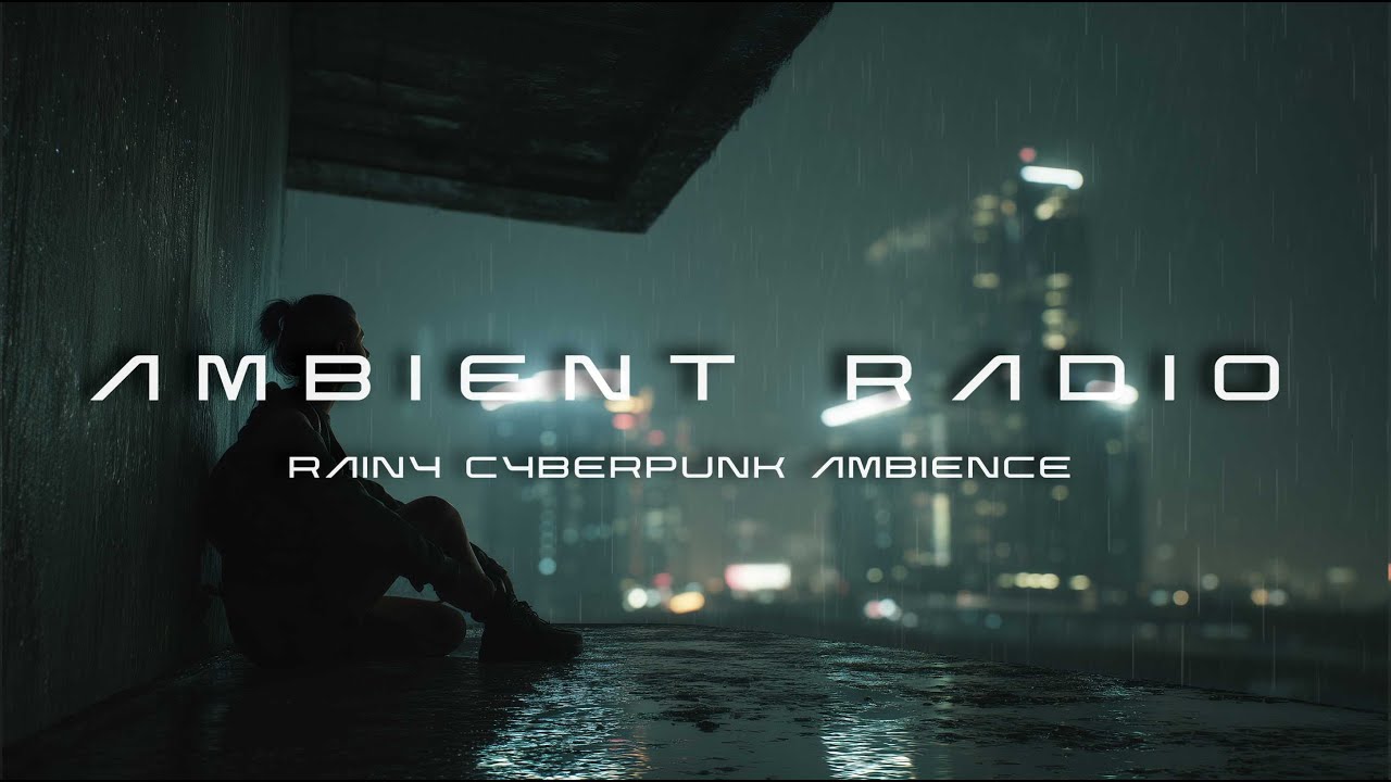 24/7 Dark Ambient Radio 🌧️ Rainy Cyberpunk Ambient Music for Deep Sleep, Focus, Relaxing, Studying